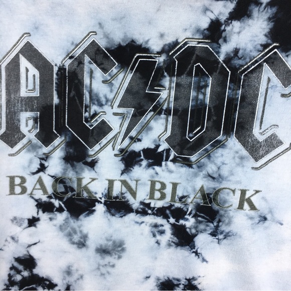 AC DC Back in Black Tie Dye Tee Shirt 100% Cotton Size Small - Picture 2 of 7